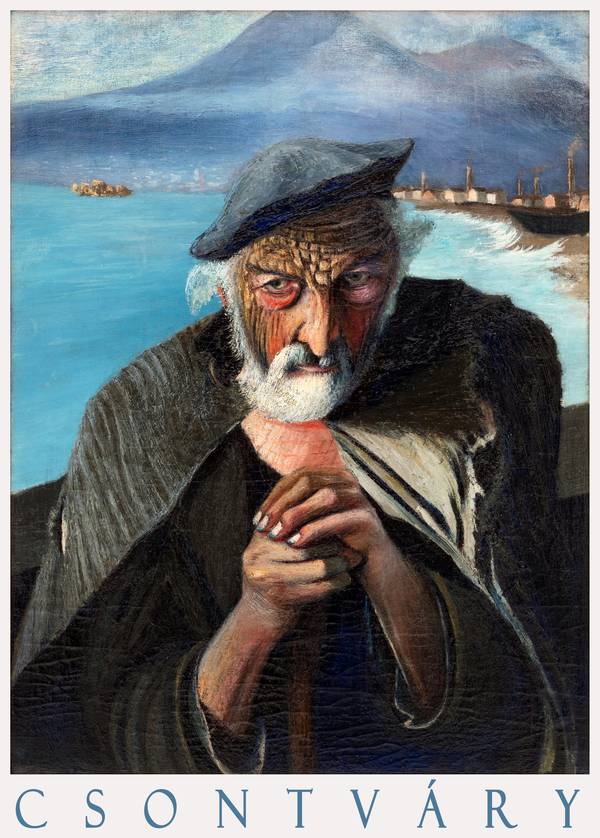 Öreg halász - reprint, művészeti plakát Csontváry Kosztka Tivadar  Férfi alak, Portré